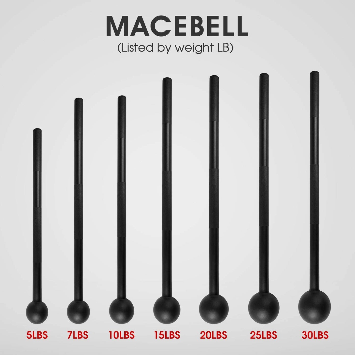 Ultimate Steel Mace Bell for Full Body Strength Training - Perfect for Muscle Building, Rehabilitation, and Stretching - Available in 5 to 30 Lbs for Men & Women