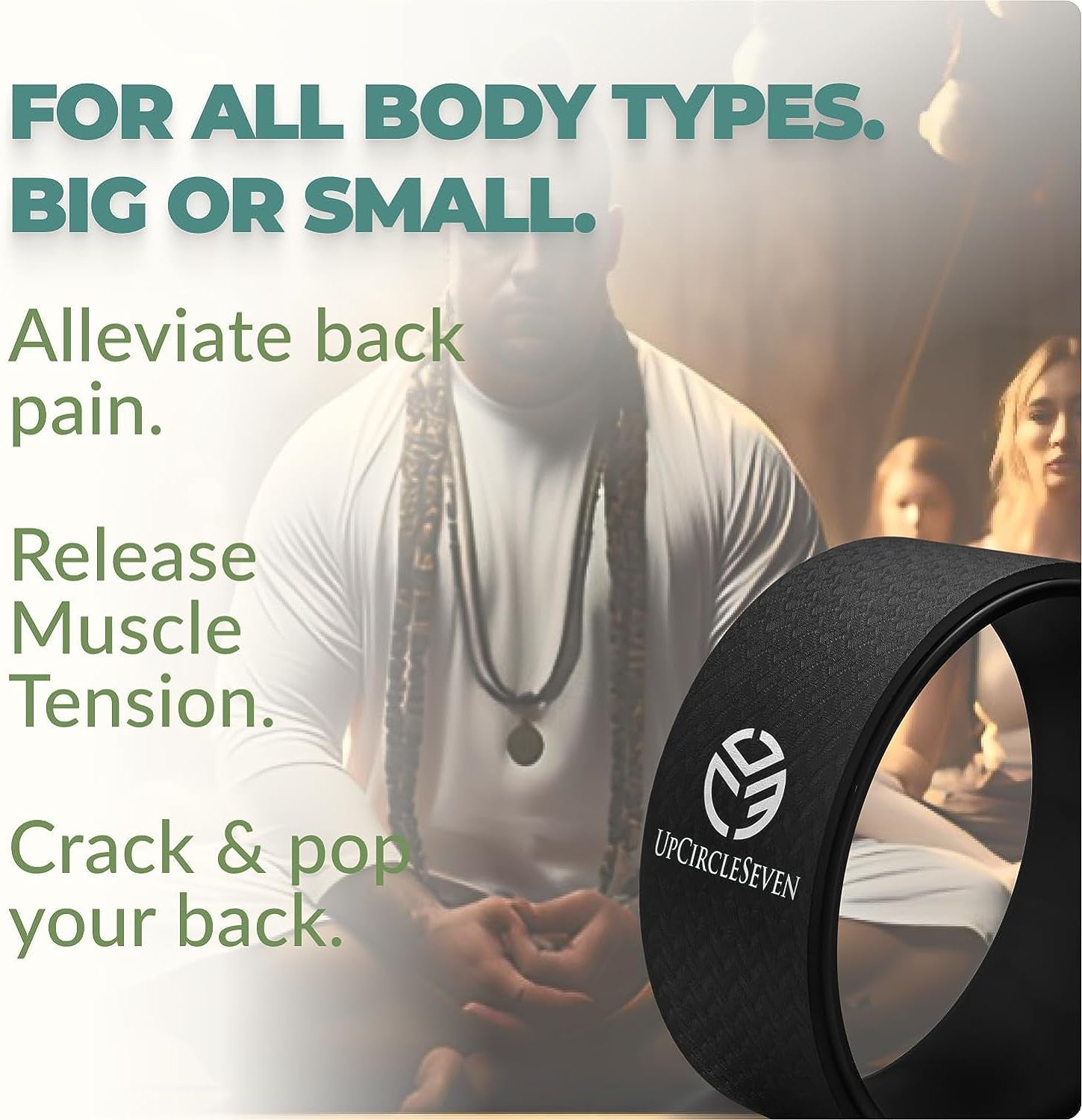 Back Roller and Yoga Wheel for Therapeutic Relief of Back Pain and Stiffness - Enhance Mobility, Flexibility, and Spinal Alignment