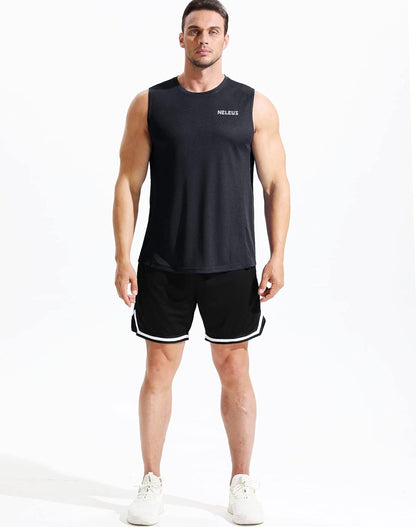 Men's Performance Dry Fit Muscle Tank for Running and Workouts
