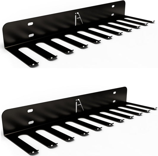USA Omega Beast Gym Storage Rack 9 or 11 Hook Heavy-Duty Gym Wall Organizer Gym Caddy Hanger - Gym Accessory Storage - Resistance Bands, Jump Ropes, Barbells, Lifting Belts, Cable Attachments - 2Pk