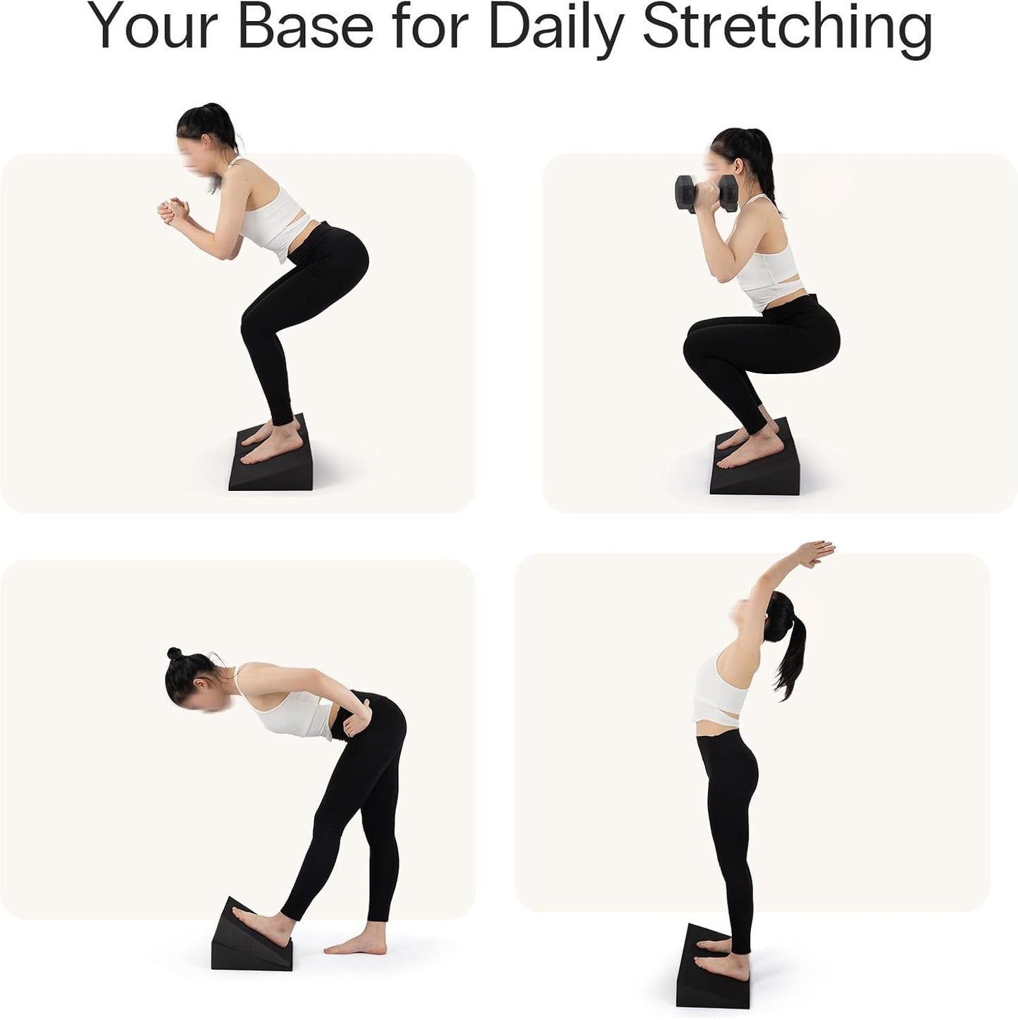XL Foam Yoga Wedge Blocks, Set of 2, 16.5° Incline Slant Boards for Single or Dual Use, Stretching, Squats, Physical Therapy, Calf & Achilles Support, Balance & Rehab, 13" × 12.75" × 3.75"